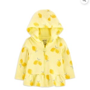 Cute 0-3M Yellow Lemon Print Baby Hoodie
